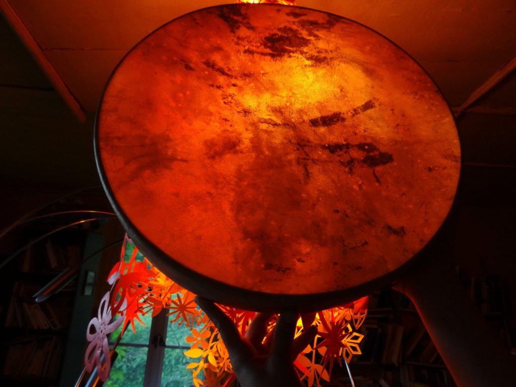 shamanic drum sunset